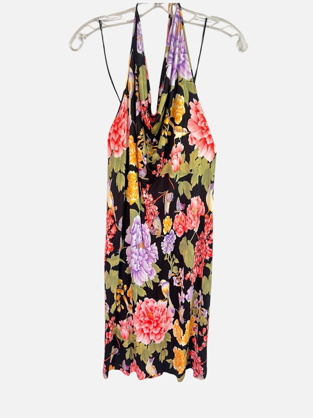 NEW Dolce & Gabbana Floral Cowl Halter Dress Botanical Print Sz IT 46 (10US)
